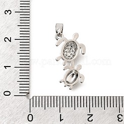 Brass Clear Cubic Zirconia Pendants&nbsp;KK-B187-15P