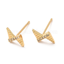 Clear Cubic Zirconia Bowknot Stud Earrings&nbsp;EJEW-F281-25G