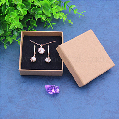Kraft Paper Cardboard Jewelry Set Boxes&nbsp;CBOX-WH0001-D03