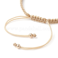 Brass & Natural Pearl Braided Bead Bracelets&nbsp;BJEW-JB09721-02
