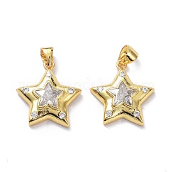 Brass Micro Pave Clear Cubic Zirconia Pendants&nbsp;ZIRC-L100-122G