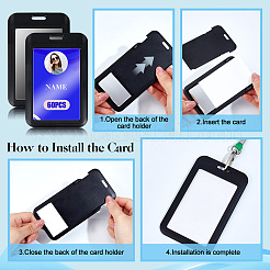 60Pcs Plastic ID Card Holder&nbsp;DIY-WA0001-07