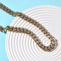10MM 201 Stainless Steel Cuban Link Chain Necklaces for Women Men&nbsp;NJEW-F360-01G