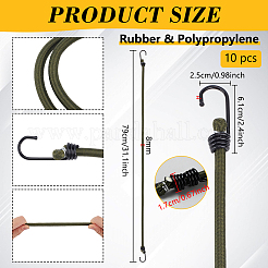 10Pcs Rubber & Polypropylene Luggage Bungee Cord & Hook&nbsp;FIND-BC0019-30