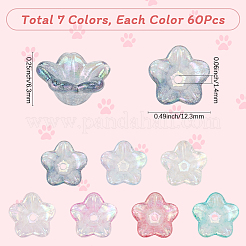 420Pcs 7 Colors Acrylic Bead Caps&nbsp;OACR-SP0001-70