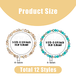 12Pcs 12 Style Glass & CCB Beaded Stretch Bracelets Set&nbsp;BJEW-FI0001-29