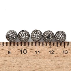 CZ Brass Micro Pave Grade AAA Clear Color Cubic Zirconia Round Beads&nbsp;LS-KK-O065-8mm-05B-NR