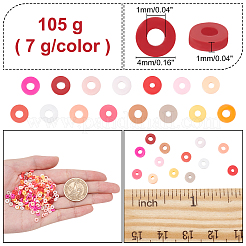 105g 15 Colors Handmade Polymer Clay Beads&nbsp;CLAY-AR0001-16