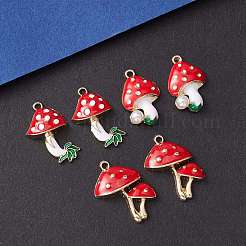 6Pcs 3 Style Autumn Theme Eco-Friendly Alloy Enamel Pendants&nbsp;ENAM-YW0003-34