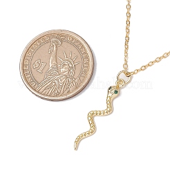 Snake Brass Micro Pave Cubic Zirconia Pendants Pendant Necklaces&nbsp;NJEW-JN05184