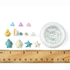DIY Synthetic Turquoise & Seed Beads Bracelets Making Kits&nbsp;DIY-FS0007-01