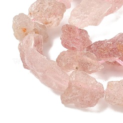 Raw Rough Natural Strawberry Quartz Beads Strands&nbsp;G-M453-D04