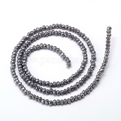 Faceted Rondelle Full Rainbow Plated Electroplate Glass Beads Strands&nbsp;EGLA-M004-2mm-A02