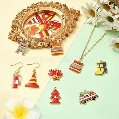 30Pcs 15 Styles Firefighting Series Alloy Enamel Pendants&nbsp;ENAM-CJ0007-28