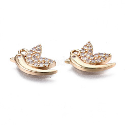 Brass Micro Pave Clear Cubic Zirconia Charms&nbsp;KK-S359-110-RS