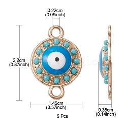 Alloy Connector Charms with Enamel and Synthetic Turquoise&nbsp;FIND-YW0003-53