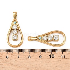 304 Stainless Steel Rhinestone Pendants&nbsp;STAS-P438-16G