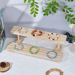 2-Tier Wooden Jewelry Organizer Display Risers&nbsp;ODIS-WH0058-18B
