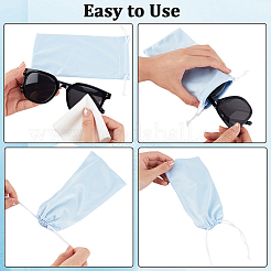 12Pcs 6 Colors Superfine Fiber Drawstring Eyeglasses Pouch&nbsp;ABAG-CN0001-62