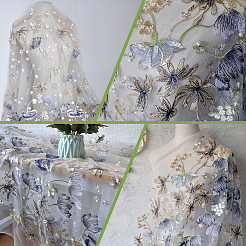 3D Flower Organgza Polyester Embroidery Ornament Accessories&nbsp;DIY-WH0632-47B