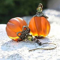 Brass Resin Dangle Earrings&nbsp;FS-WGC876E-01