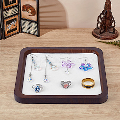 Square Wooden Organizer Display Jewelry Plates&nbsp;ODIS-WH0099-221D