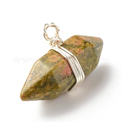 Natural & Synthetic Mixed Stone Double Terminated Pointed Pendants&nbsp;PALLOY-JF01247-02