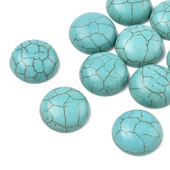 Craft Findings Dyed Synthetic Turquoise Flat Back Dome Cabochons&nbsp;X-TURQ-S266-14mm-01