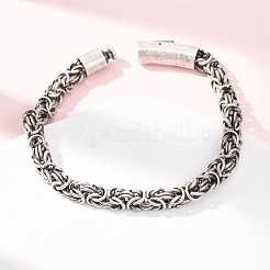 304 Stainless Steel Byzantine Chains Bracelets for Women Men&nbsp;BJEW-C148-05AS-01