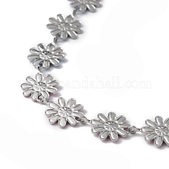 Enamel Daisy Link Chain Necklace&nbsp;NJEW-P220-01P-07