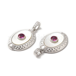 Brass Pave Cubic Zirconia Pendants&nbsp;KK-I703-08P-02