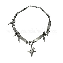 Punk Alloy Spike Star Pendant Choker Necklaces for Women&nbsp;WG33009-01