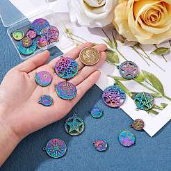 Rack Plating 20Pcs 10 Style 304 Stainless Steel Pendants&nbsp;STAS-SZ0002-60
