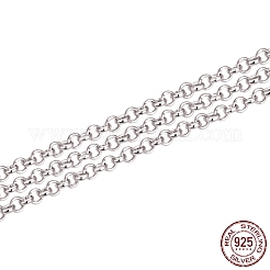 Anti-Tarnish Rhodium Plated 925 Sterling Silver Rolo Chains&nbsp;STER-WH0011-05P