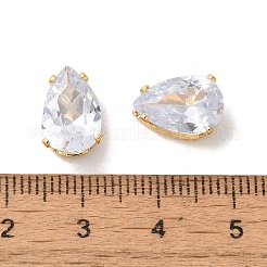 Brass Clear Cubic Zirconia Cabochons&nbsp;LS-STAS-M294-30D