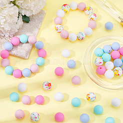 60Pcs 6 Styles Food Grade Eco-Friendly Silicone Focal Beads&nbsp;SIL-PA0001-11