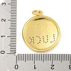 Real 18K Gold Plated Brass Micro Pave Cubic Zirconia Pendants&nbsp;KK-R159-38G