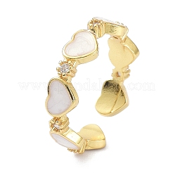 Heart Real 18K Gold Plated Cuff Rings for Girl Women Gift&nbsp;X-ZIRC-C021-05G