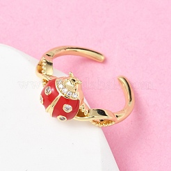 Brass Micro Pave Cubic Zirconia Cuff Rings&nbsp;RJEW-A069-07G