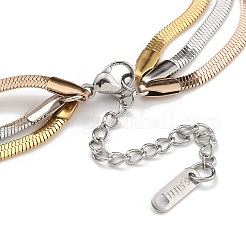 304 Stainless Steel Herringbone Chain Bracelets&nbsp;BJEW-H618-18MC