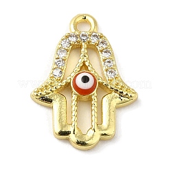 Rack Plating Brass Micro Pave Cubic Zirconia Pendants&nbsp;KK-F854-12G