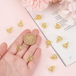 12Pcs Rack Plating Brass Clear Cubic Zirconia Pendants&nbsp;KK-GO0001-78