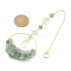 Gemstone Chips Ring Pendant Decoration&nbsp;HJEW-TA00038