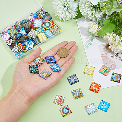 Mosaic Printed Glass Cabochons&nbsp;GGLA-DC0001-03B