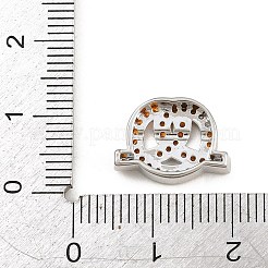 Brass Micro Pave Orange Cubic Zirconia Beads&nbsp;CU-CBAD306-22P