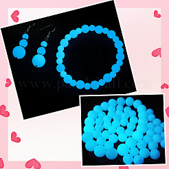 100Pcs 4 Styles Luminous Round Glass Beads&nbsp;GGLA-SC0001-20C