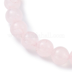 Natural Rose Quartz Round Beaded Stretch Bracelets&nbsp;BJEW-JB09899-02