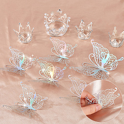 Alloy Rhinestones Crown & Acrylic Cake Toppers & Paper Wall Stickers and Crystal Head Steel Sewing Craft Positioning Needles for Birthday Cake Decoration&nbsp;DIY-SP0003-27S