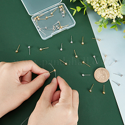 40Pcs 2 Colors Rack Plating Brass Stud Earring Findings&nbsp;KK-PH0004-80