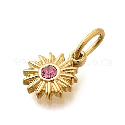 304 Stainless Steel Rhinestone Charms&nbsp;STAS-M109-02G